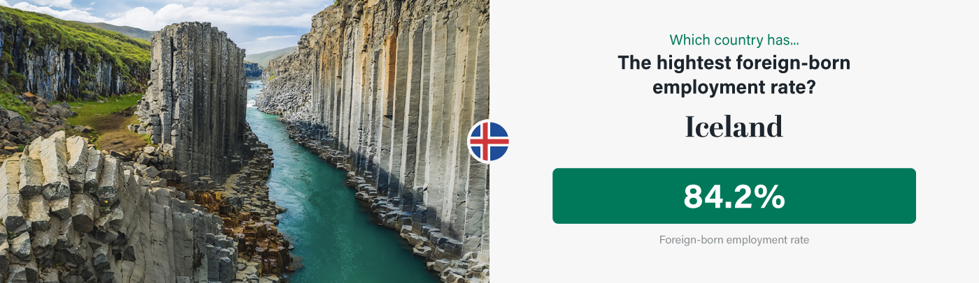 The country with the highest foreign-born employment rate - Iceland